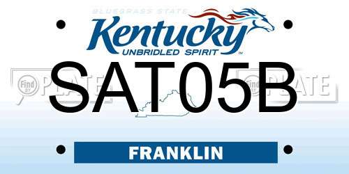 SAT05B Kentucky License Plate