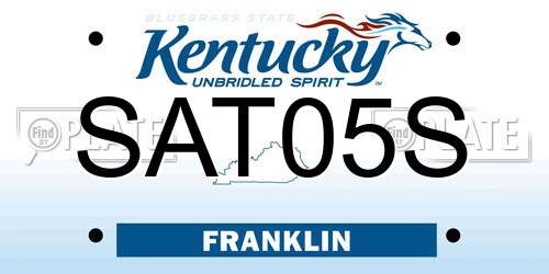 SAT05S Kentucky License Plate