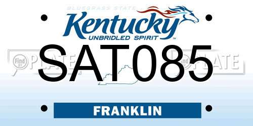 SAT085 Kentucky License Plate