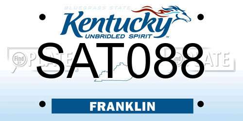 SAT088 Kentucky License Plate