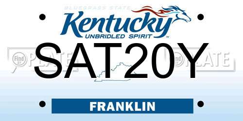 SAT20Y Kentucky License Plate