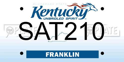 SAT210 Kentucky License Plate