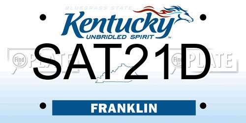 SAT21D Kentucky License Plate
