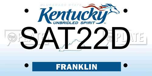 SAT22D Kentucky License Plate