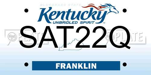 SAT22Q Kentucky License Plate