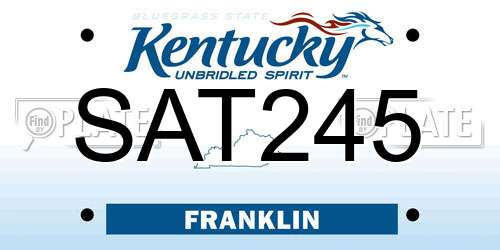 SAT245 Kentucky License Plate