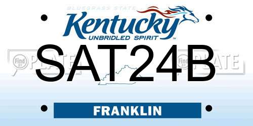 SAT24B Kentucky License Plate