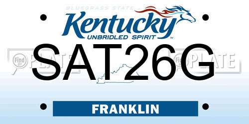 SAT26G Kentucky License Plate
