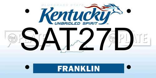 SAT27D Kentucky License Plate