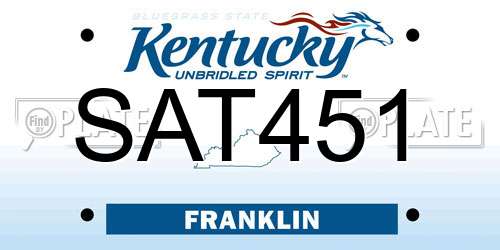 SAT451 Kentucky License Plate