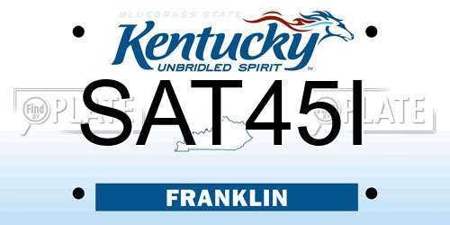 SAT45I Kentucky License Plate