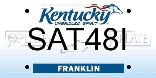 SAT48I Kentucky License Plate