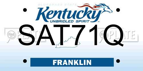 SAT71Q Kentucky License Plate