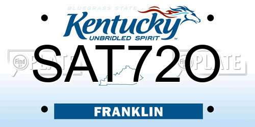 SAT72O Kentucky License Plate