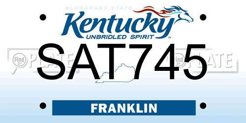 SAT745 Kentucky License Plate