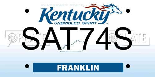 SAT74S Kentucky License Plate