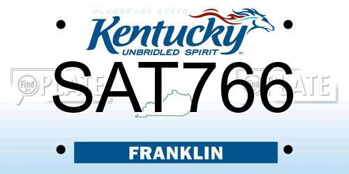 SAT766 Kentucky License Plate