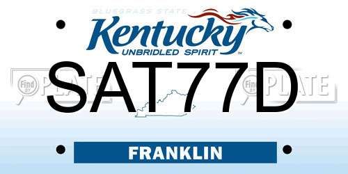 SAT77D Kentucky License Plate
