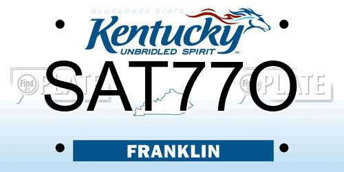 SAT77O Kentucky License Plate