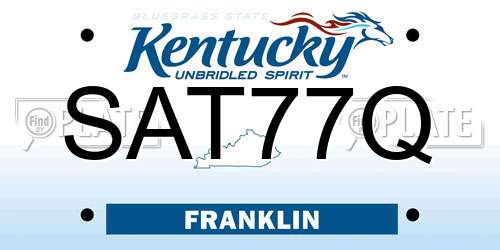 SAT77Q Kentucky License Plate