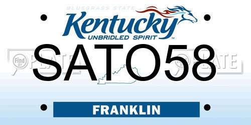 SATO58 Kentucky License Plate