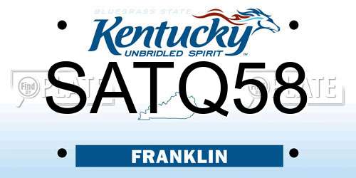 SATQ58 Kentucky License Plate