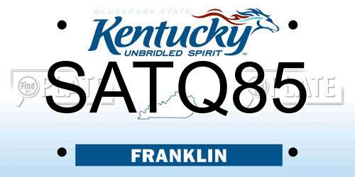 SATQ85 Kentucky License Plate