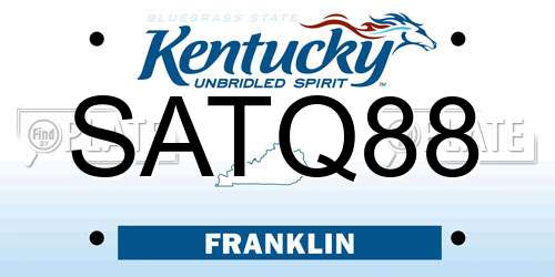 SATQ88 Kentucky License Plate