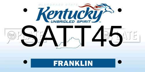 SATT45 Kentucky License Plate