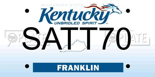 SATT70 Kentucky License Plate