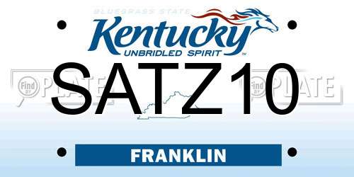 SATZ10 Kentucky License Plate