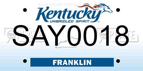 SAY0018 Kentucky License Plate