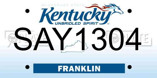 SAY1304 Kentucky License Plate
