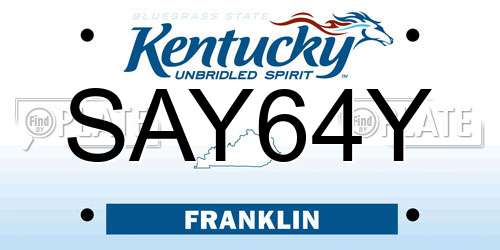 SAY64Y Kentucky License Plate