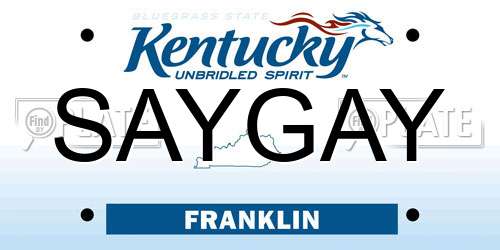 SAYGAY Kentucky License Plate