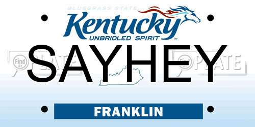 SAYHEY Kentucky License Plate