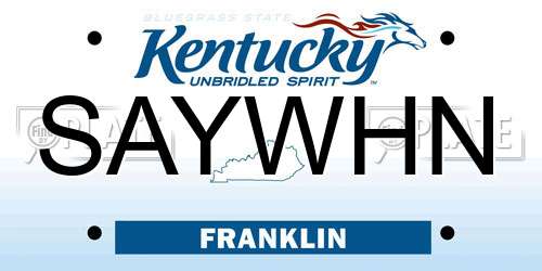 SAYWHN Kentucky License Plate