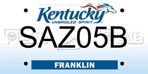 SAZ05B Kentucky License Plate