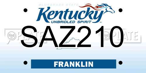 SAZ210 Kentucky License Plate