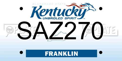 SAZ270 Kentucky License Plate