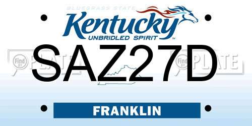 SAZ27D Kentucky License Plate