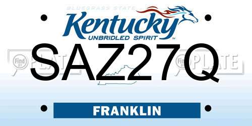 SAZ27Q Kentucky License Plate