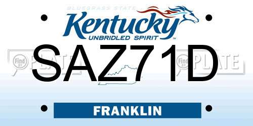 SAZ71D Kentucky License Plate