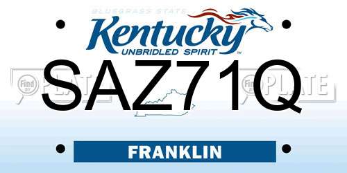 SAZ71Q Kentucky License Plate