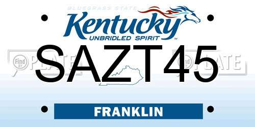 SAZT45 Kentucky License Plate