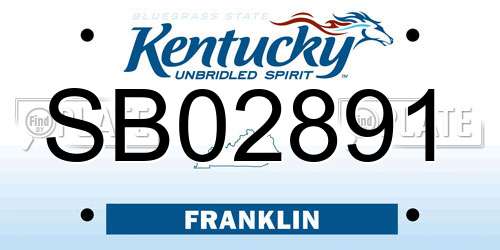 SB02891 Kentucky License Plate