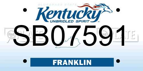 SB07591 Kentucky License Plate