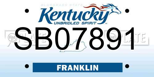 SB07891 Kentucky License Plate