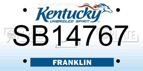 SB14767 Kentucky License Plate
