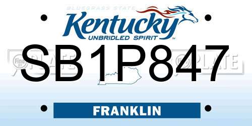 SB1P847 Kentucky License Plate